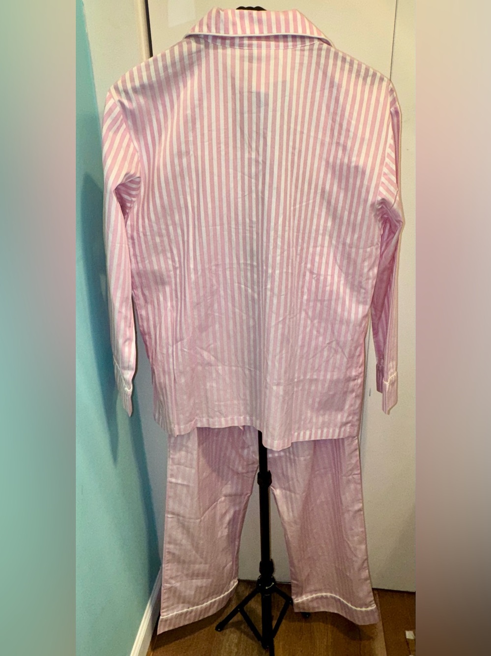 BedHead Pajamas Renee Claire Pink Stripe Cotton PJ Set M NWT Made USA - Picture 6 of 6